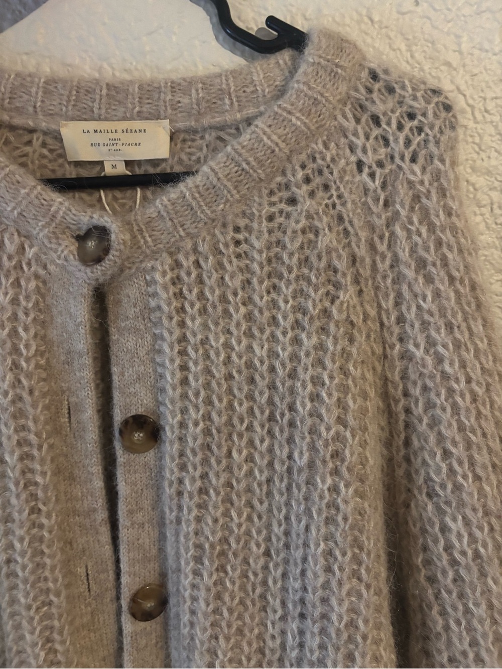 Sezane Emile Cardigan - Light Beige - Cozy Knit Button Cardigan - Picture 3 of 5